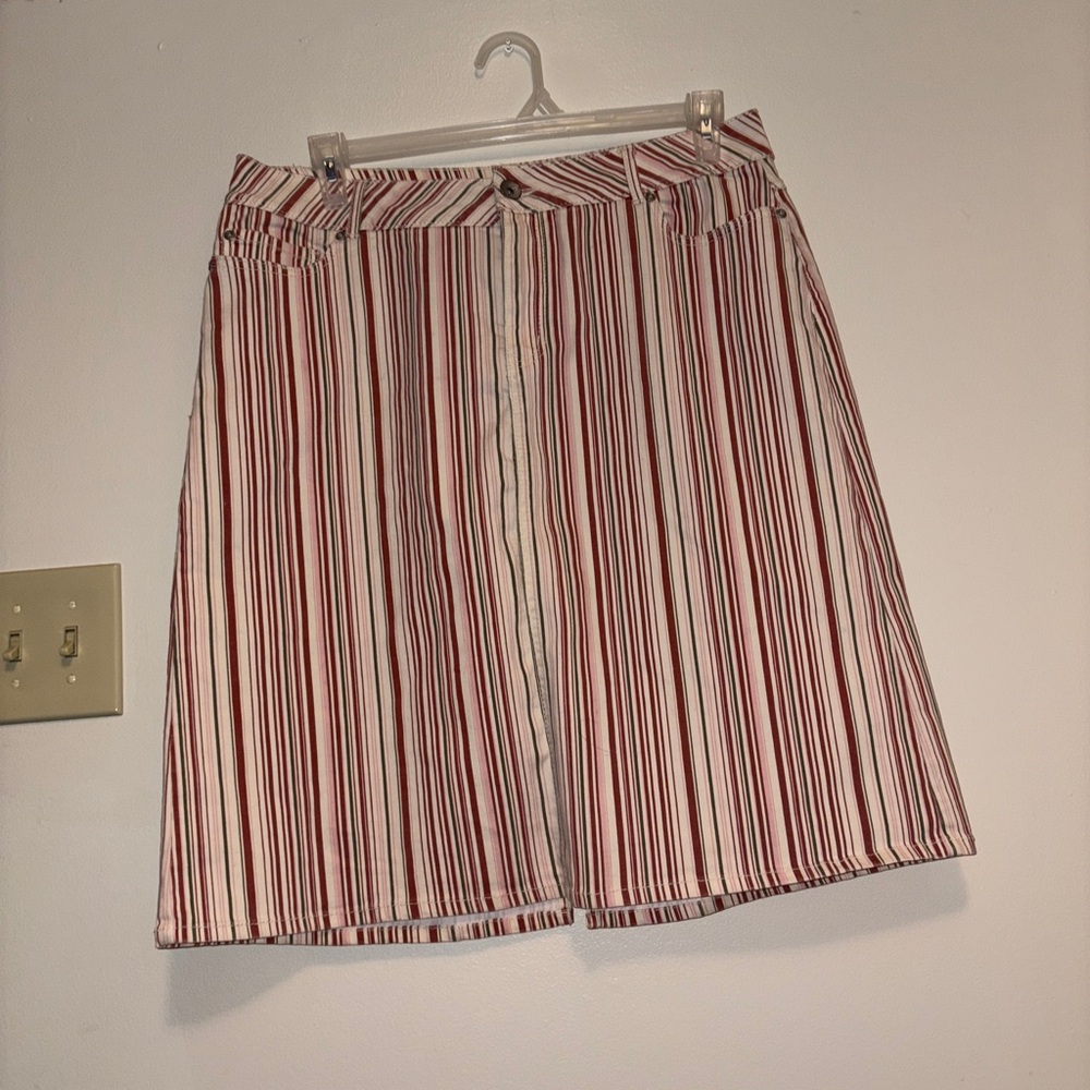 Pink and Red A-Line Knee-Length Skirt